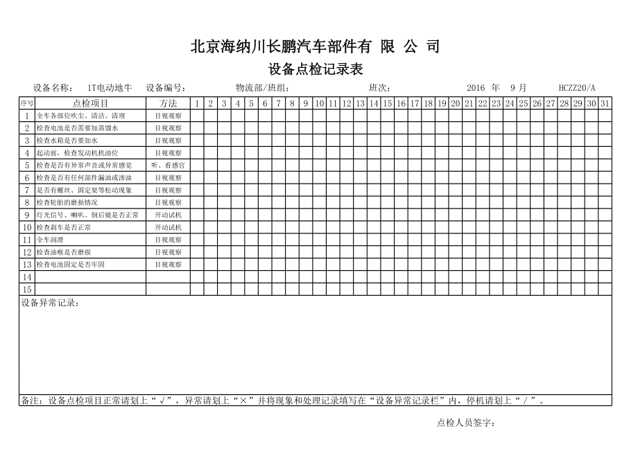 叉式装卸车点检查.xls