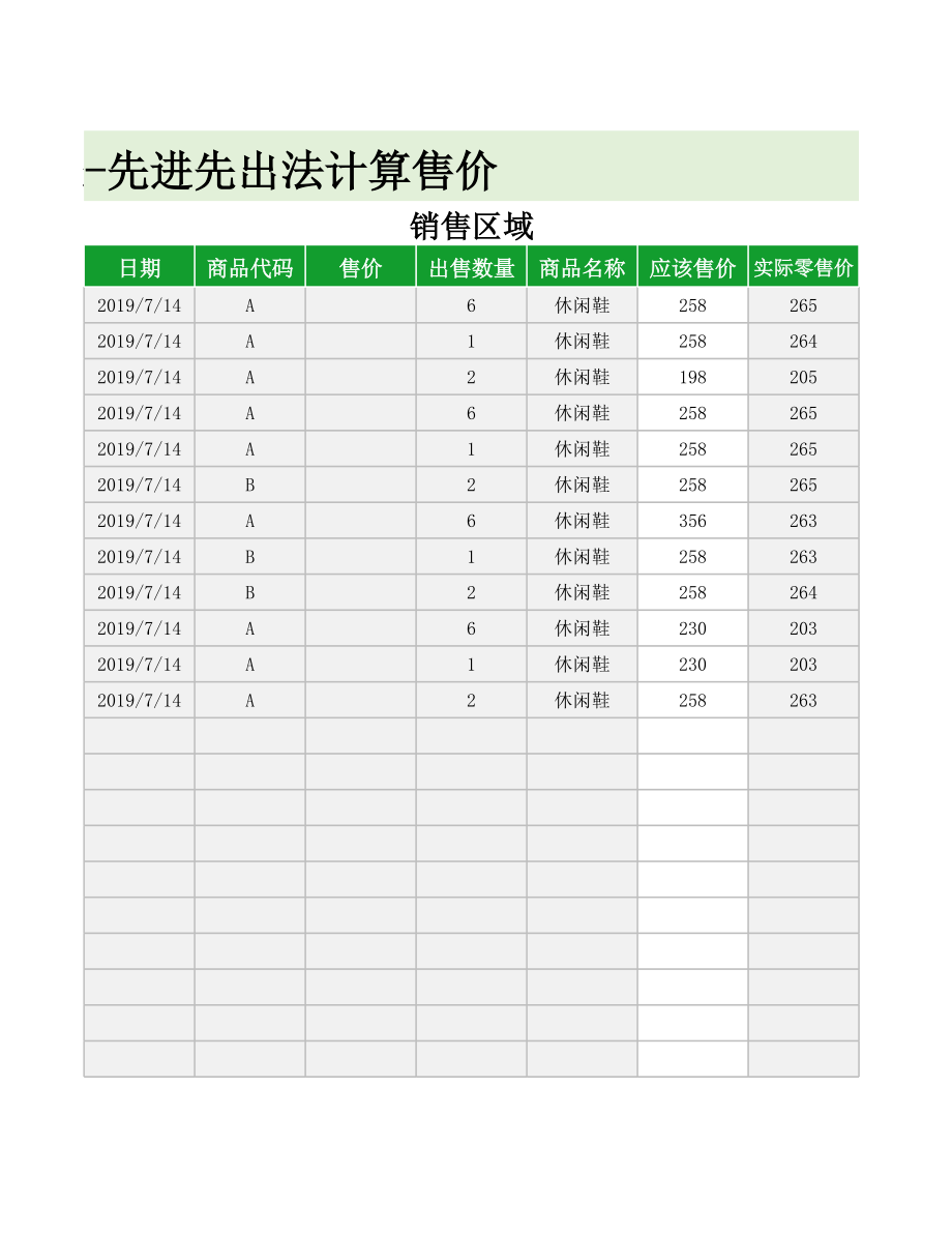 进货销售管理表-先进先出法计算.xls