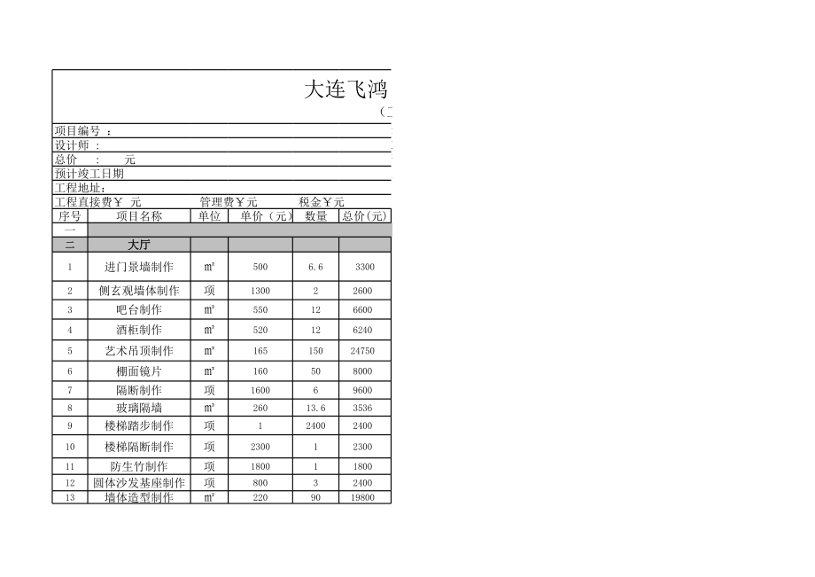 火锅店预算清单 (4).xls