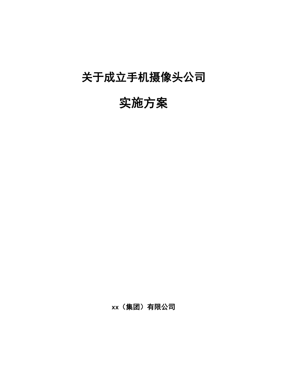 关于成立手机摄像头公司实施方案（参考范文）.doc