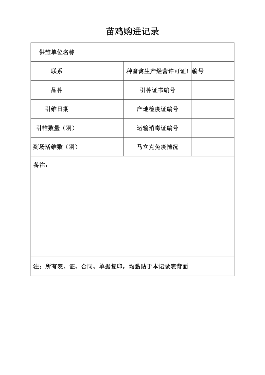 商品鸡场生产记录表格模板.doc