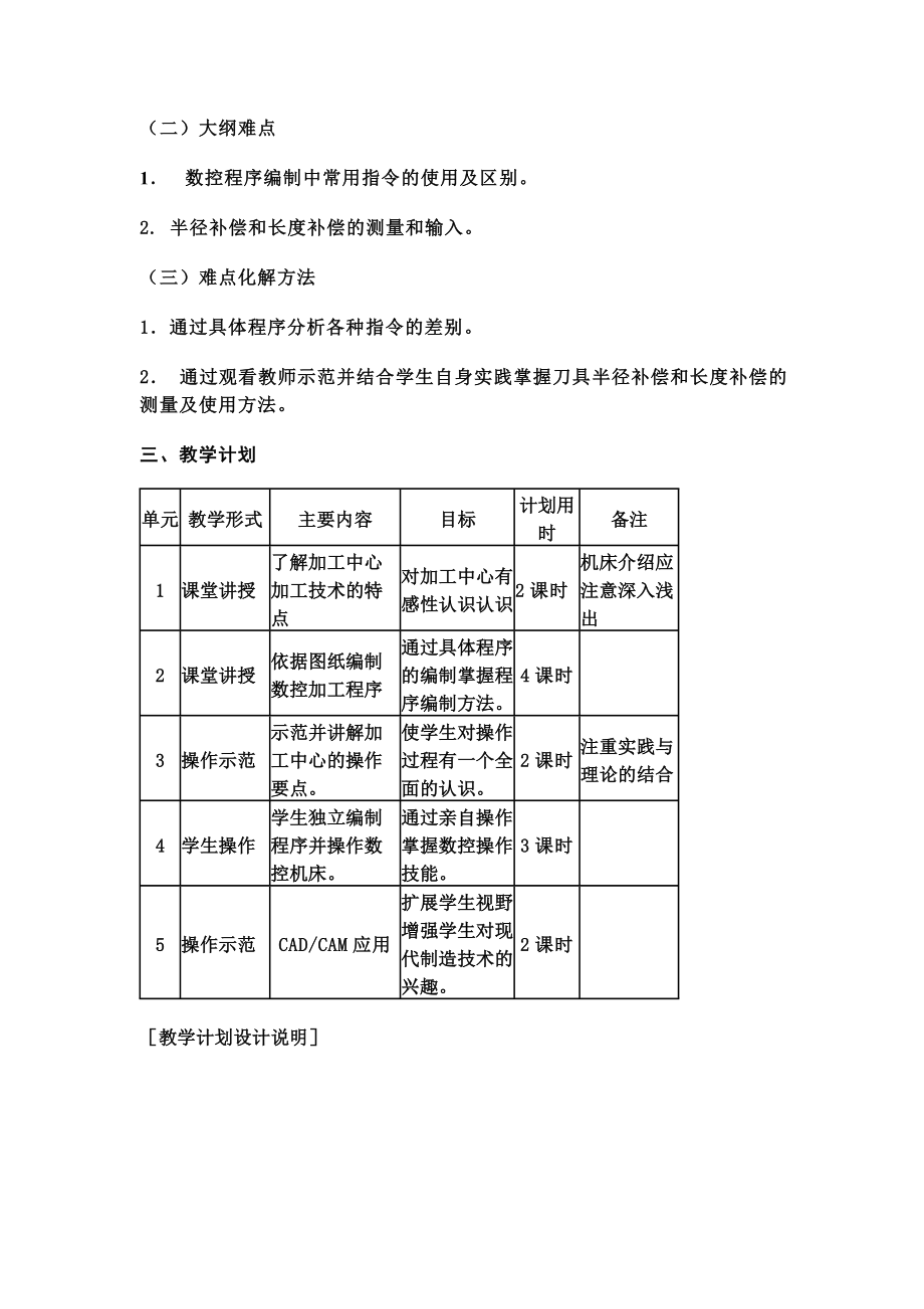 加工中心实习教学方案.doc