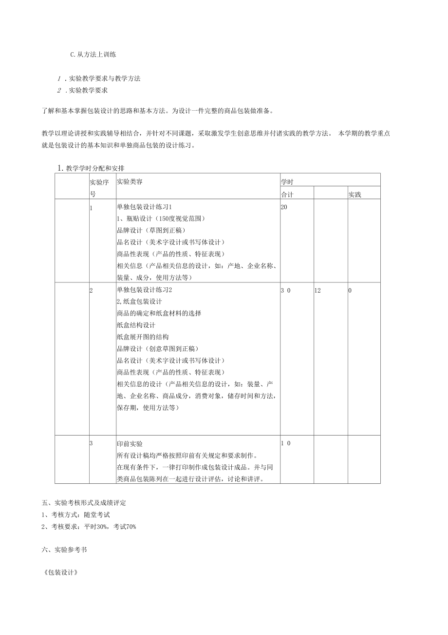 包装设计实训大纲.doc