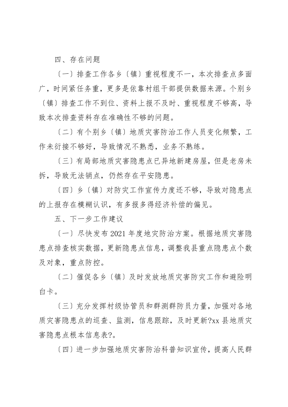 县地质灾害隐患点汛前排查情况报告_1.doc