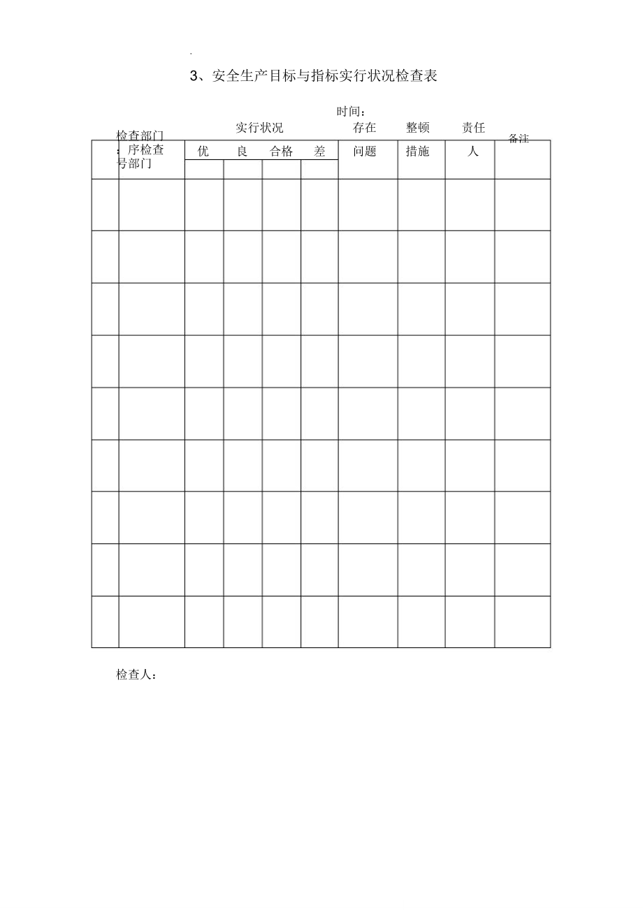 安全生产考核标准表格格.doc