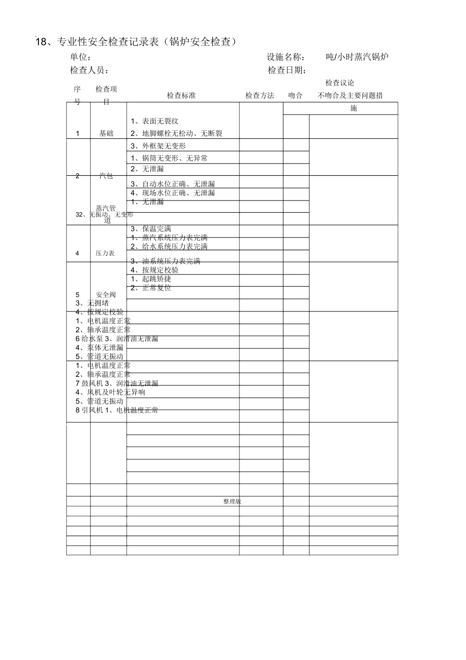 安全生产考核标准表格格.doc