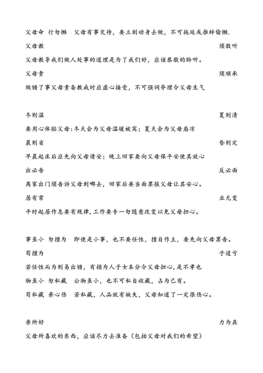 【精选word】最新弟子规全文及解释精简打印版版.doc