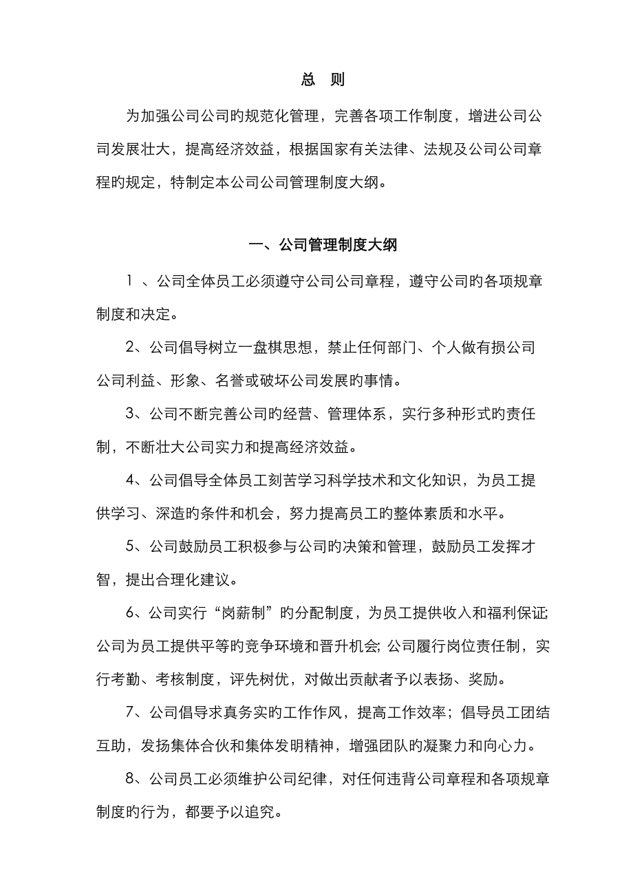 公司管理新版制度大全.doc