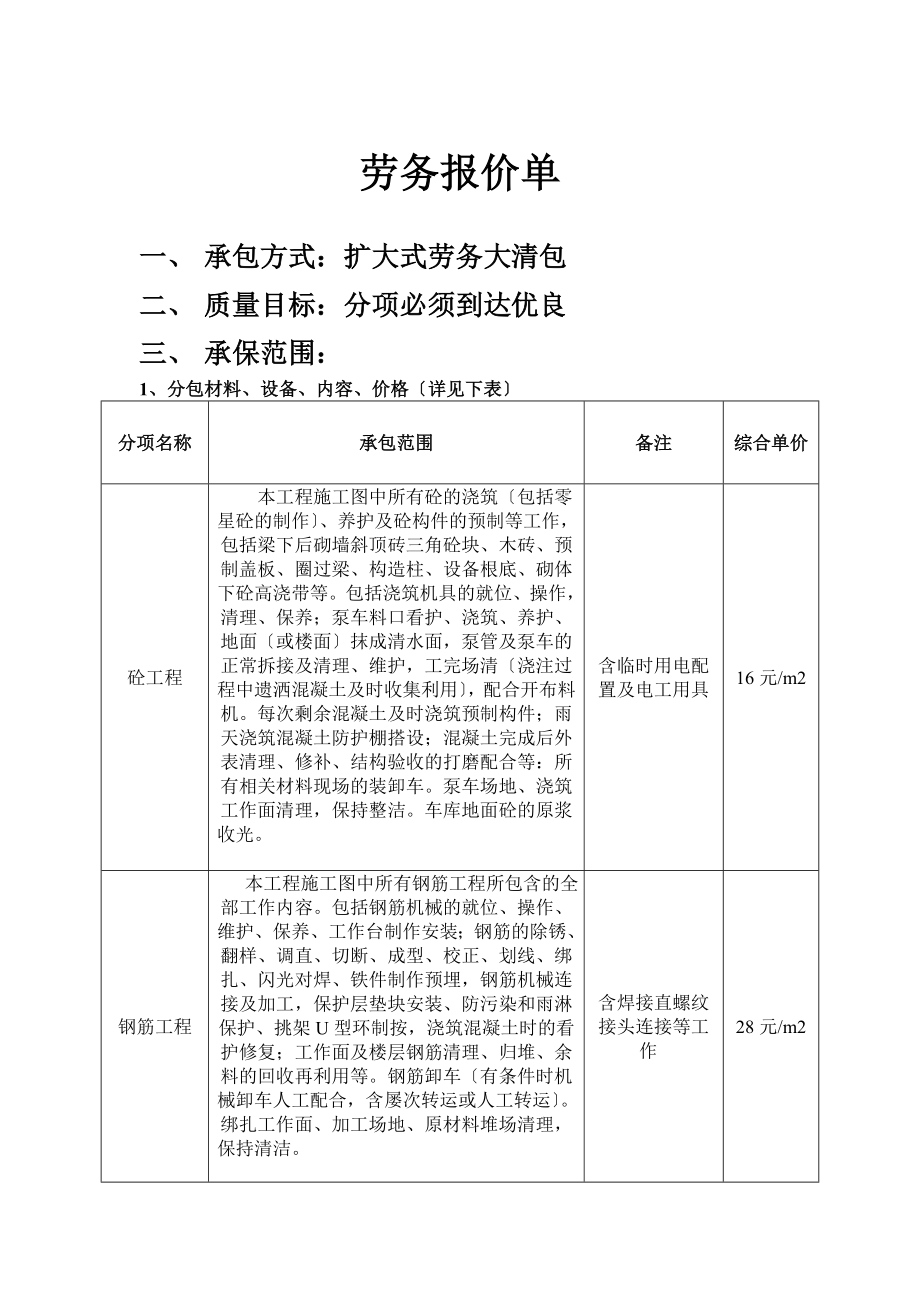 最新劳务报价单.doc