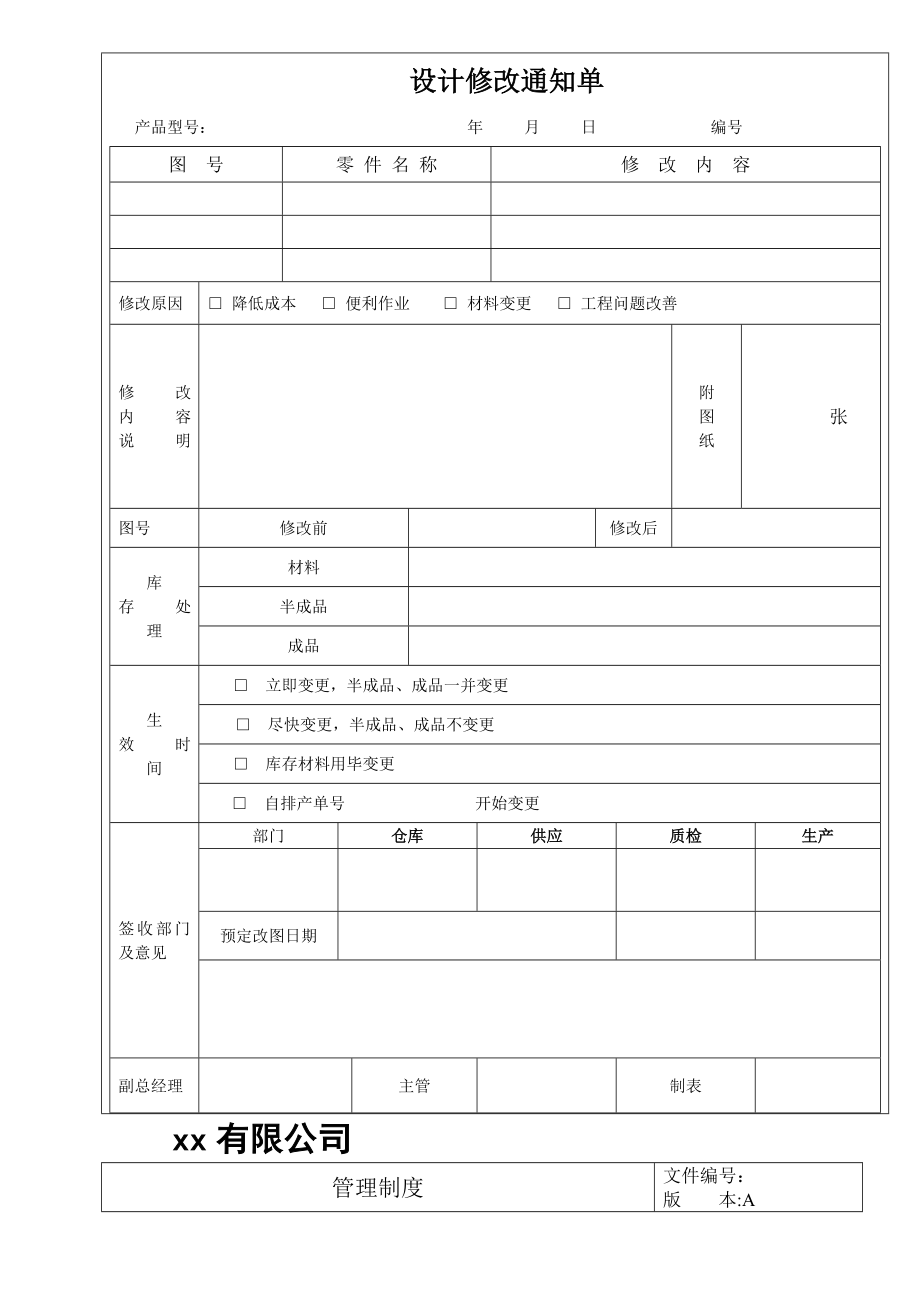 产品图纸、技术文件更改管理制度.doc