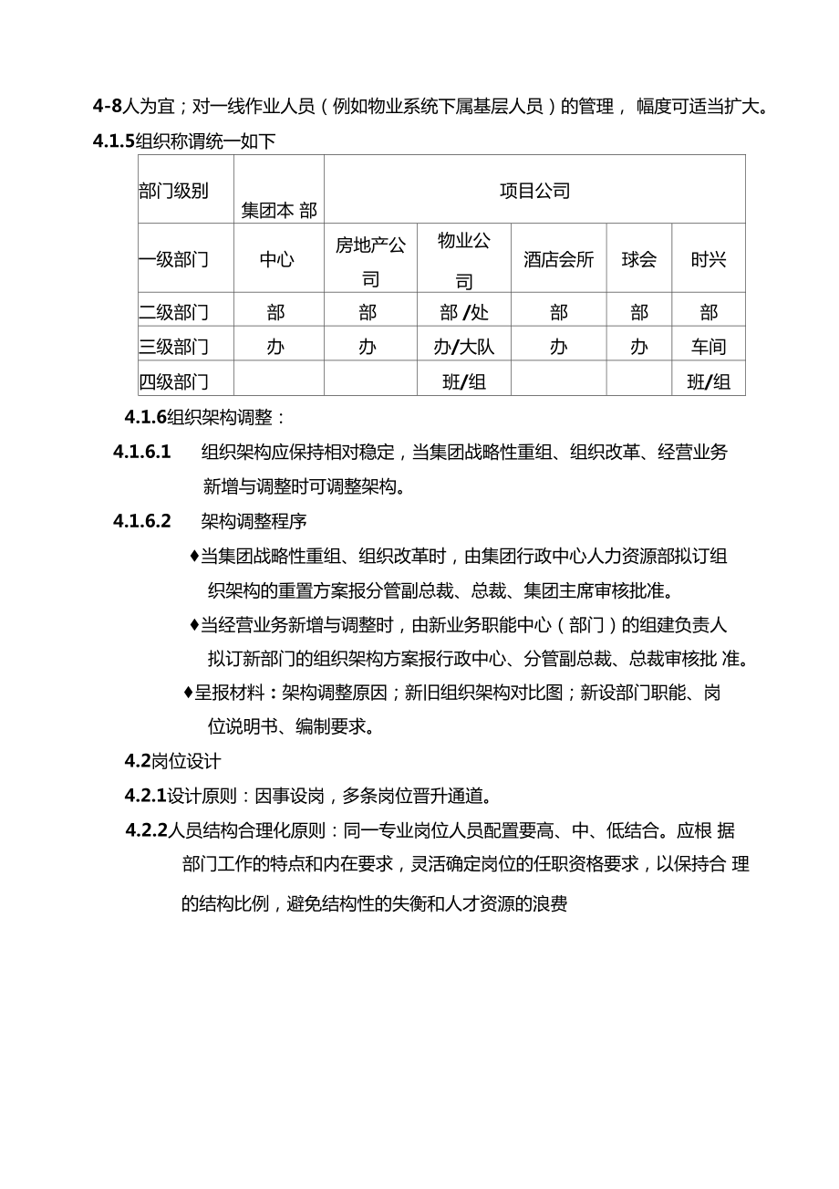 地产公司组织设计和编制管理制度.doc