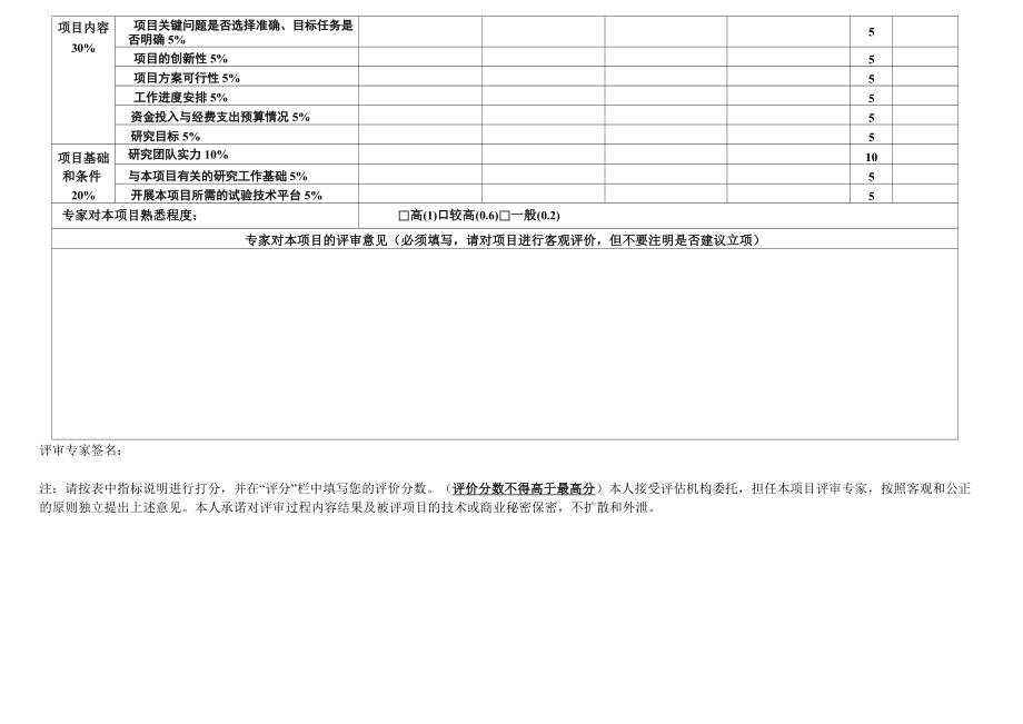 广州科技计划项目专家评审表.doc