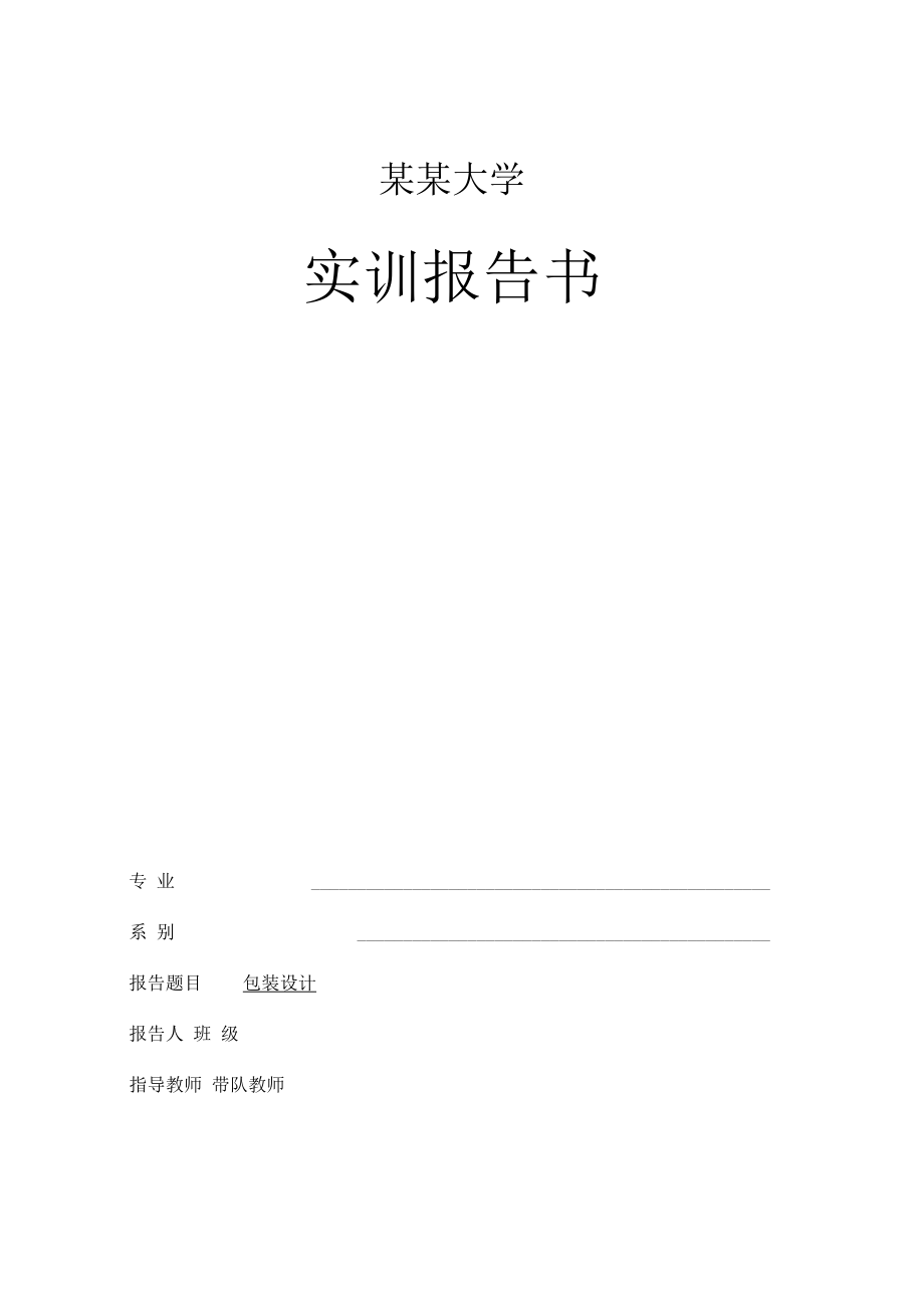 包装设计实训报告书.doc