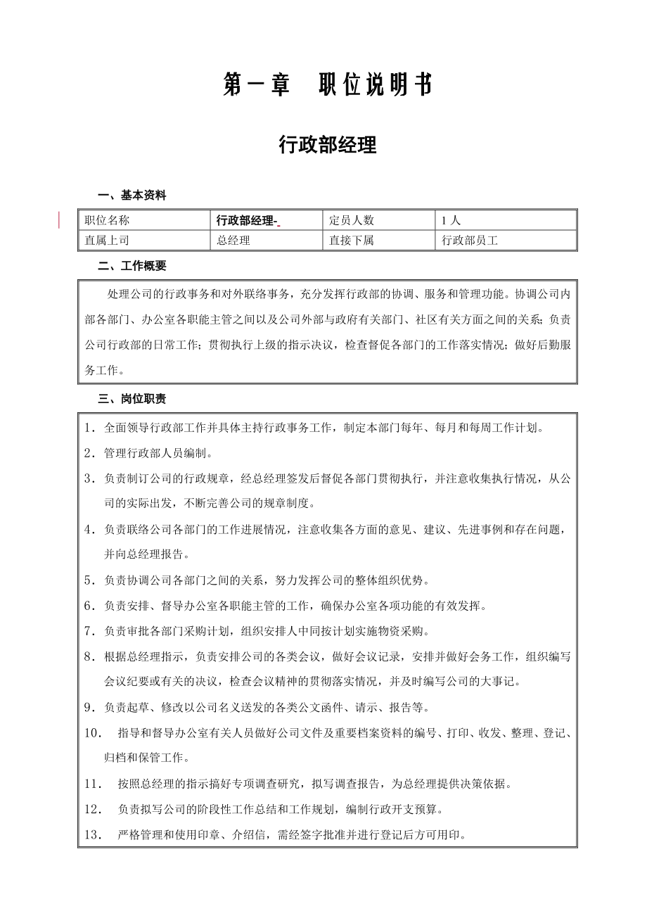 某装饰工程有限公司行政部管理制度汇编.doc