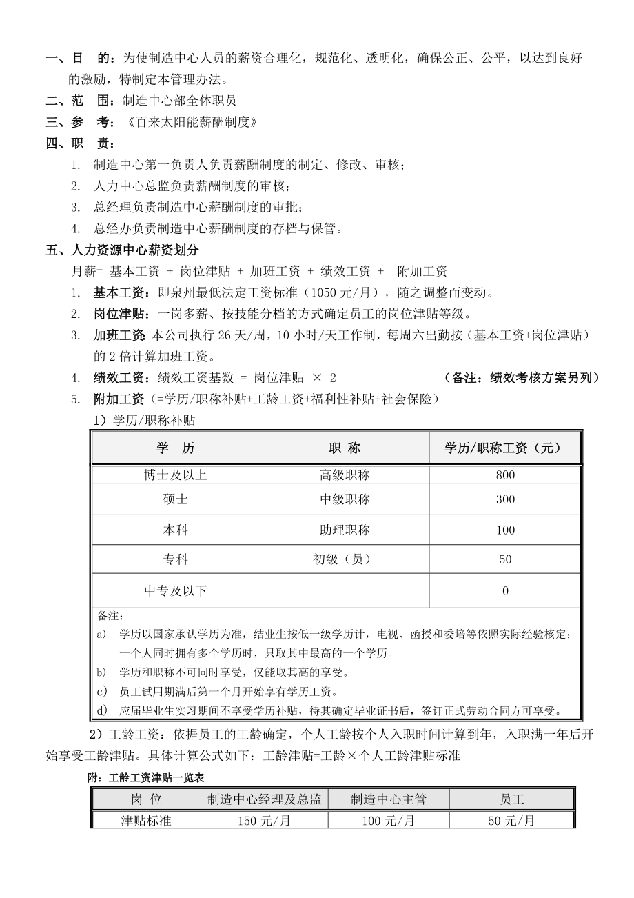 制造中心薪酬制度(范本).doc