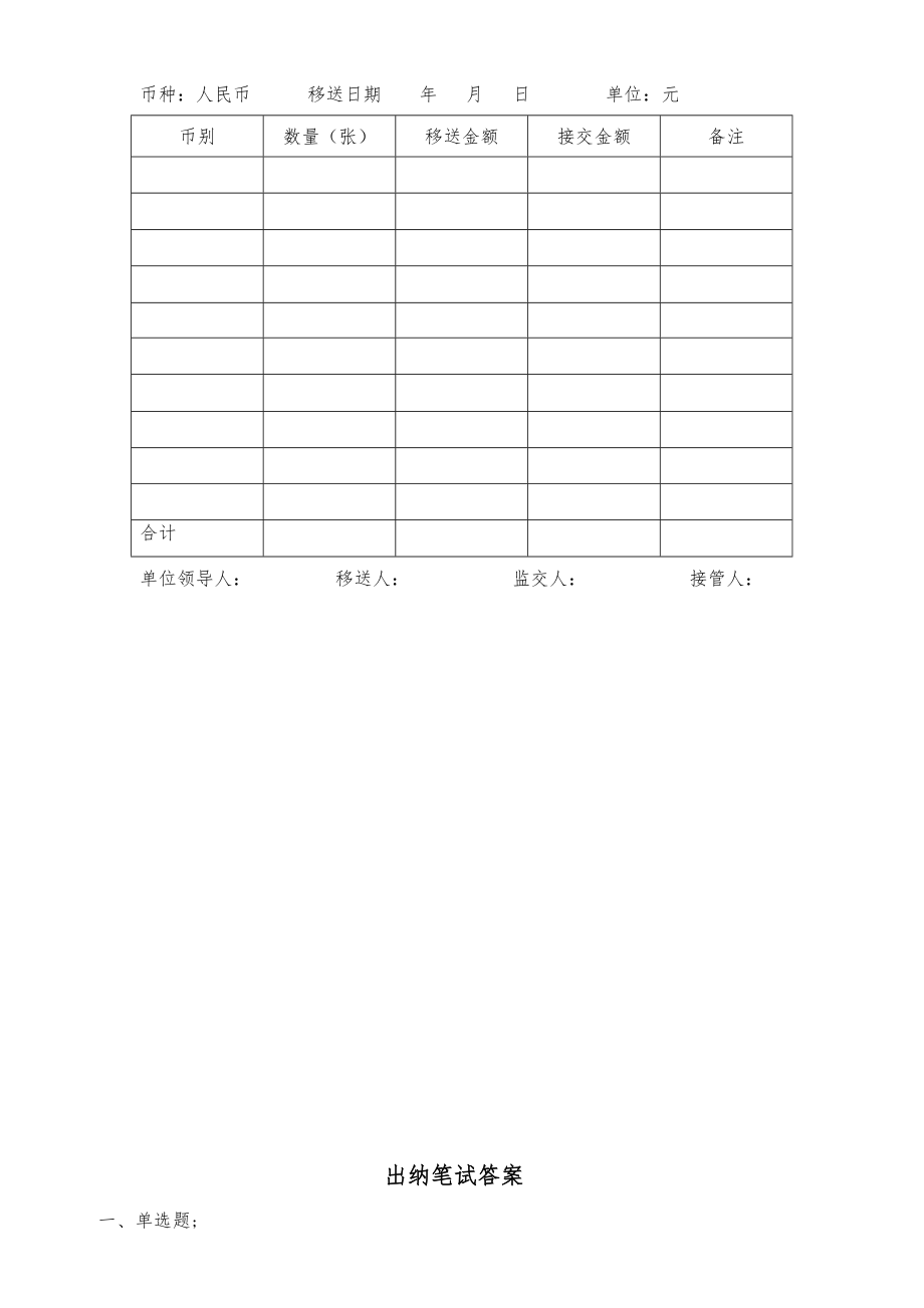 2022年出纳助理笔笔试试题及答案.doc