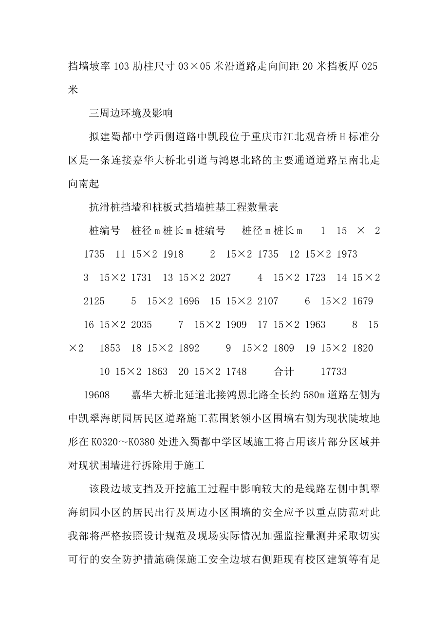 抗滑桩挡墙和桩板式挡墙人工挖孔桩及边坡开挖安全专项施工方案（可编辑）.doc