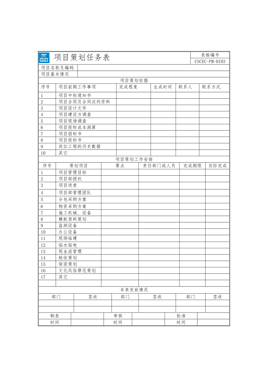 建筑项目管理表格汇编.doc