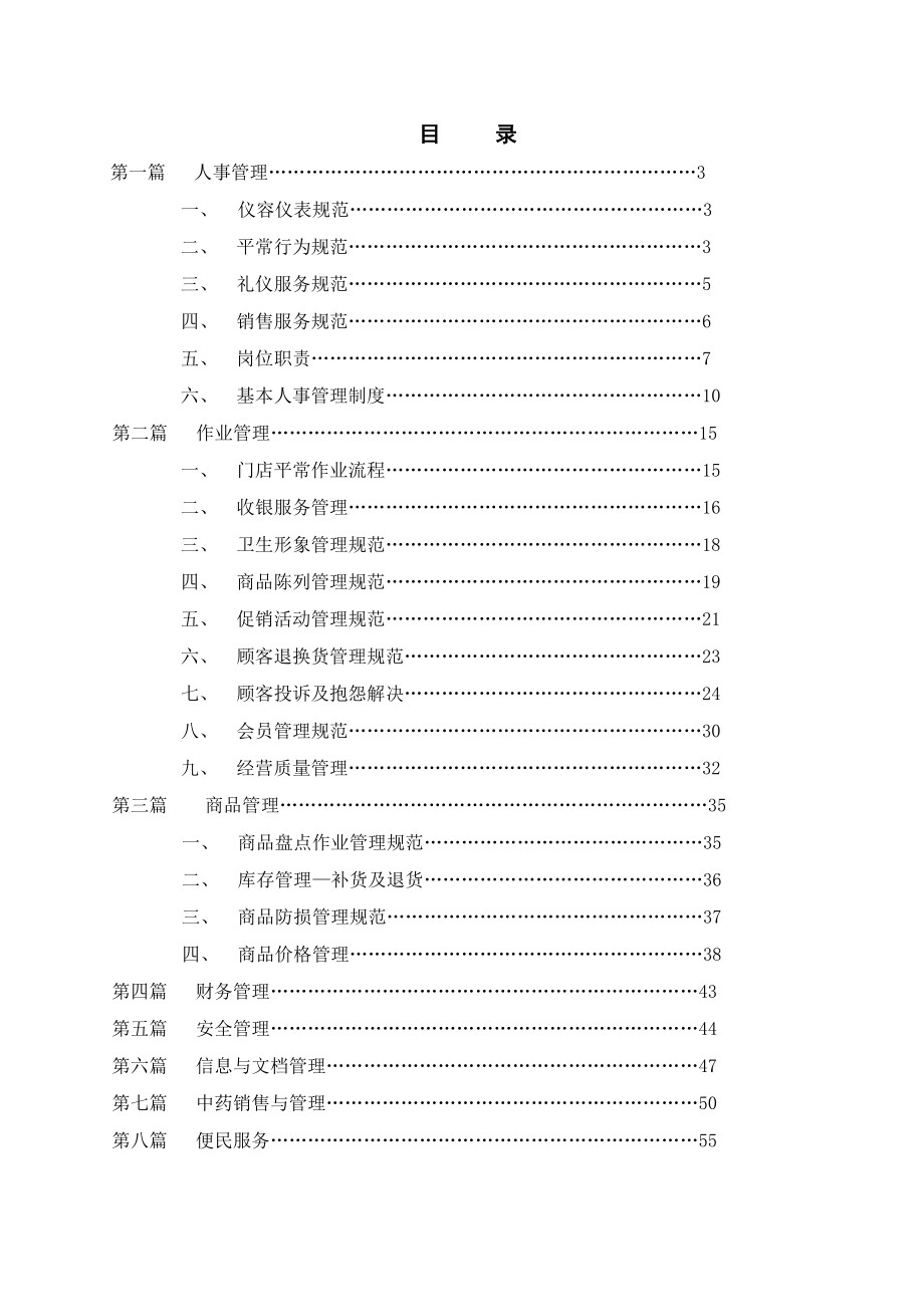 连锁药店运营标准手册.doc