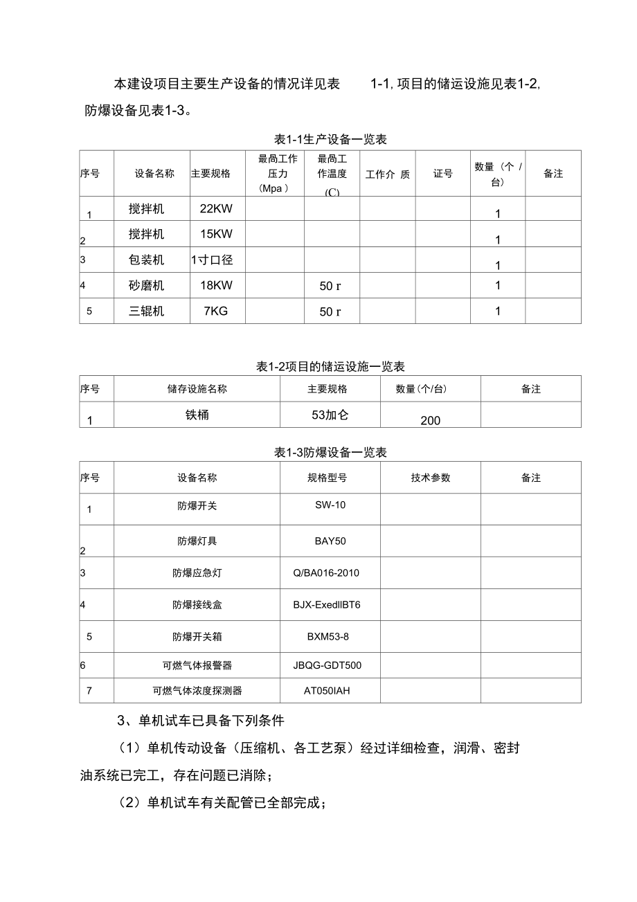 涂料生产企业试生产方案设计.doc