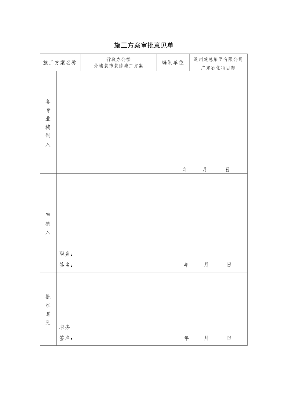 行政办公楼外墙装饰装修施工方案.doc