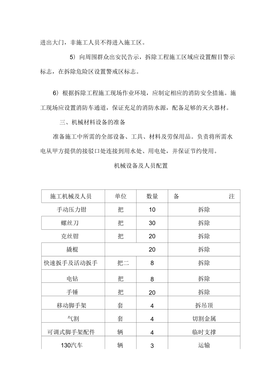 装饰工程室内拆除专项工程施工设计方案.doc