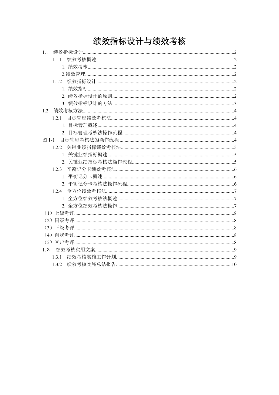 绩效指标设计绩效考核.doc