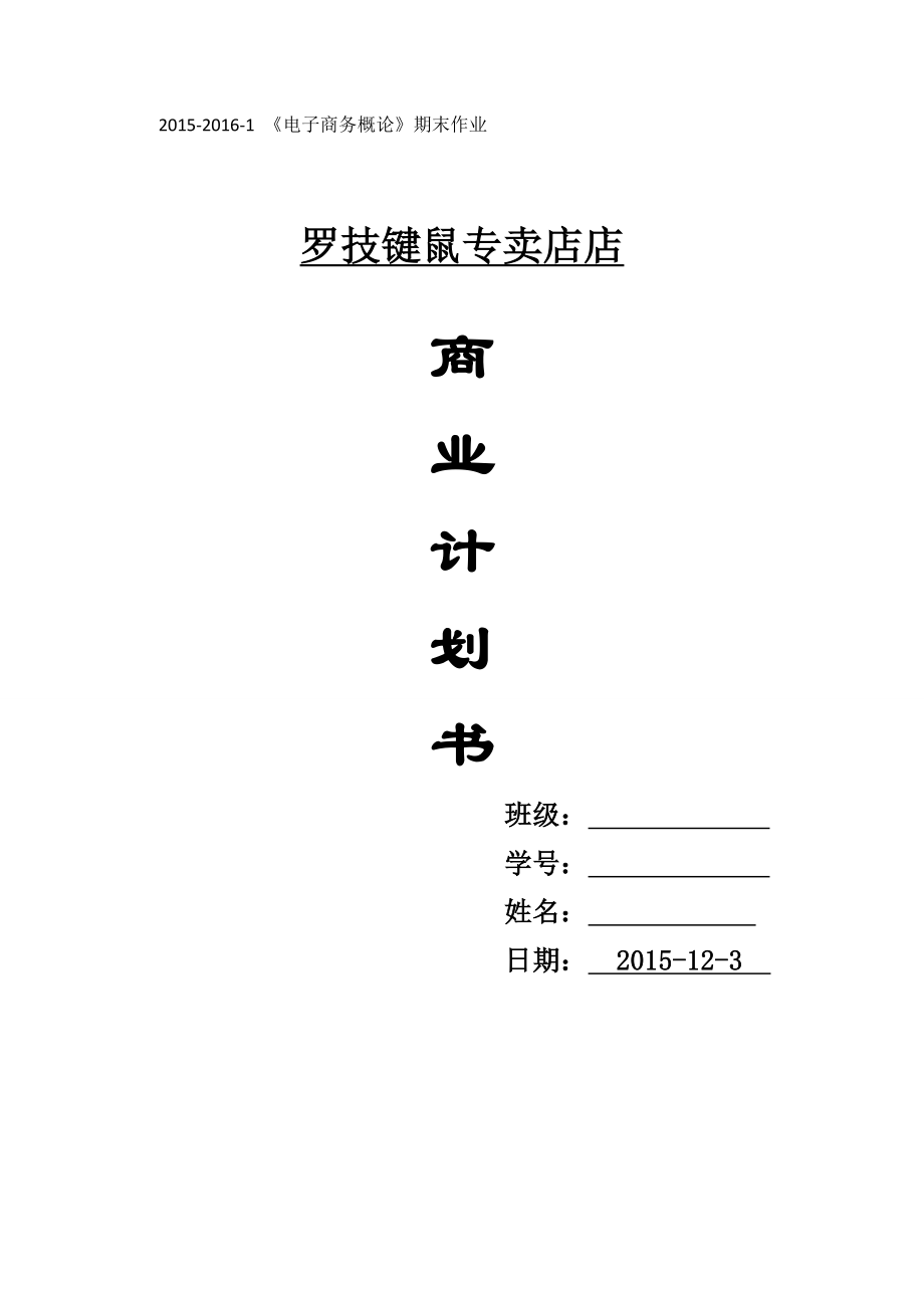 电子商务商业计划书资料.doc