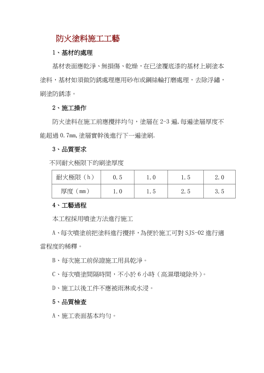 防火涂料施工工艺.doc