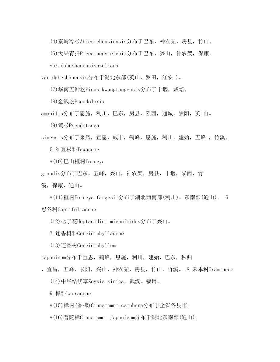 湖北省国家重点保护野生植物名录及特点.doc