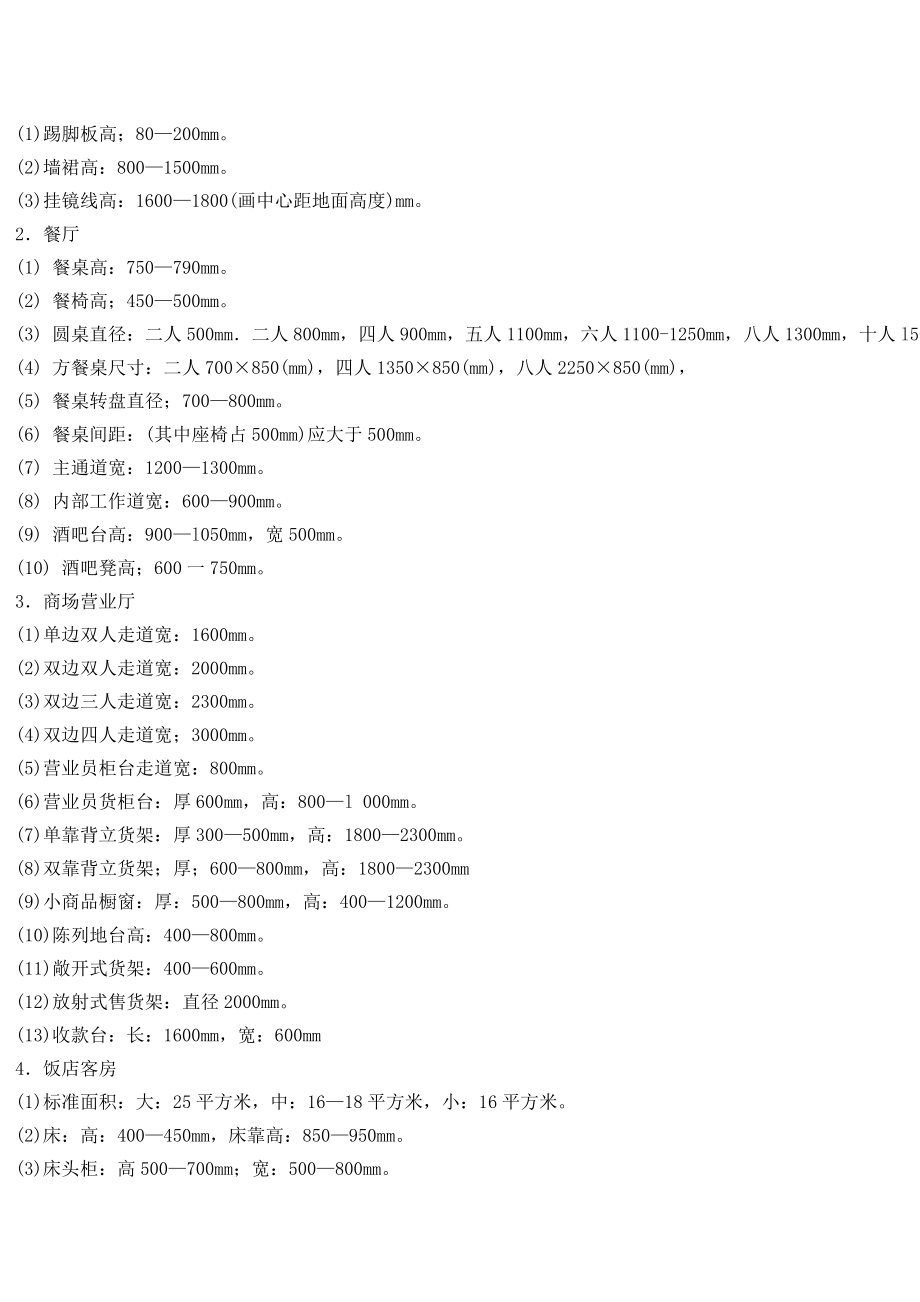 Dmax室内效果图中各种尺寸.doc