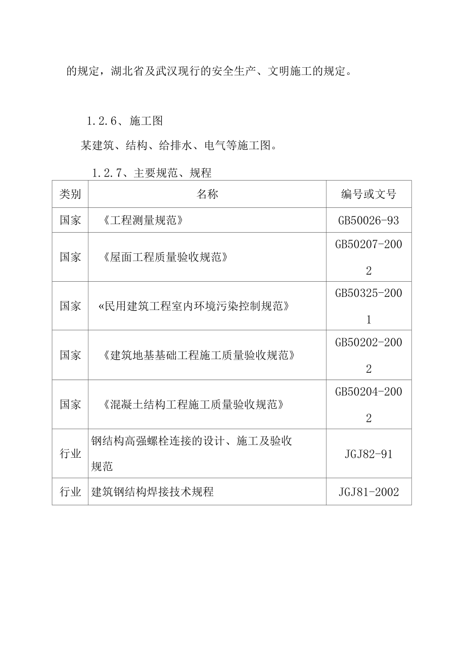 钢结构框架厂房施工编制依据.doc