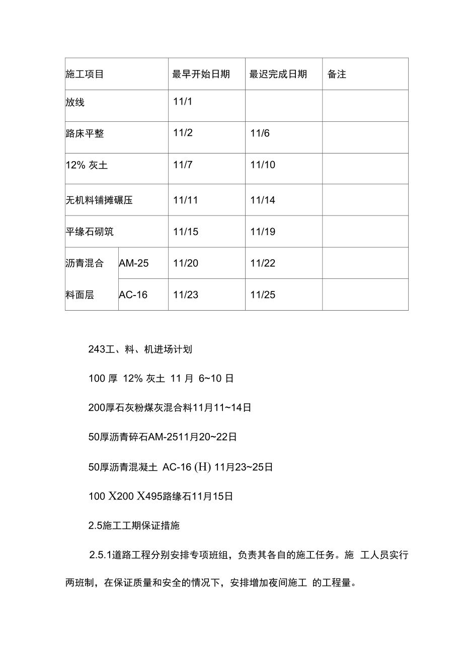 北京天镜湖度假村道路施工方案道路方案.doc