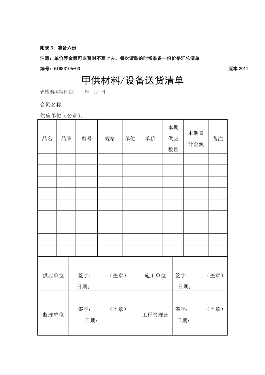 材料验收表格编辑.doc