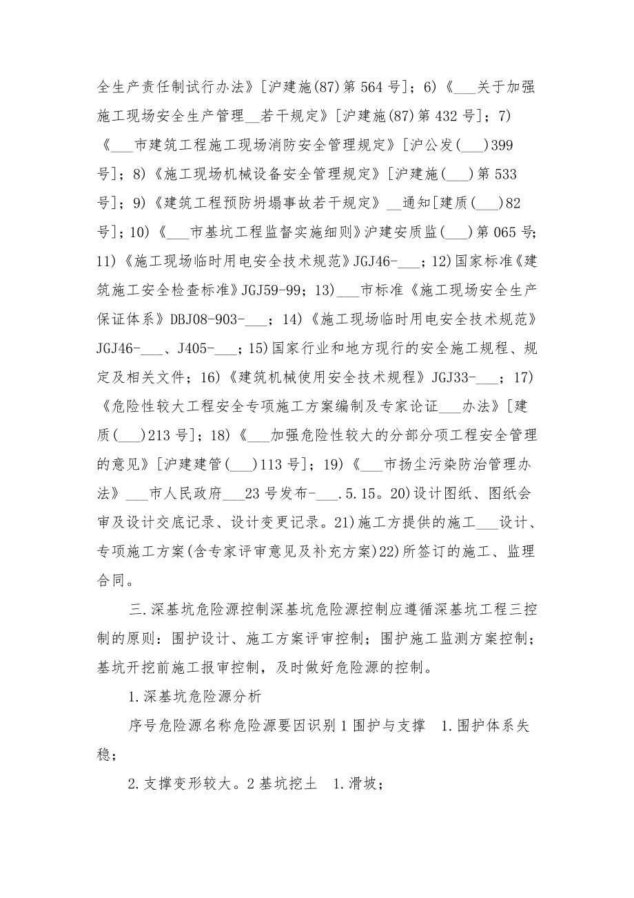 深基坑作业施工现场安全管理制度与深基坑安全监理细则.doc