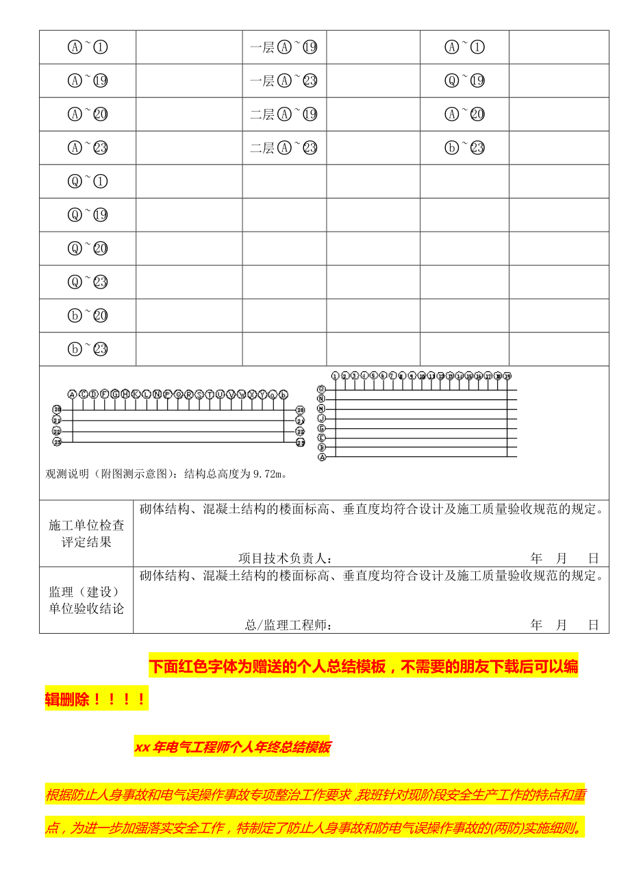 建筑物垂直度、标高测量记录.doc