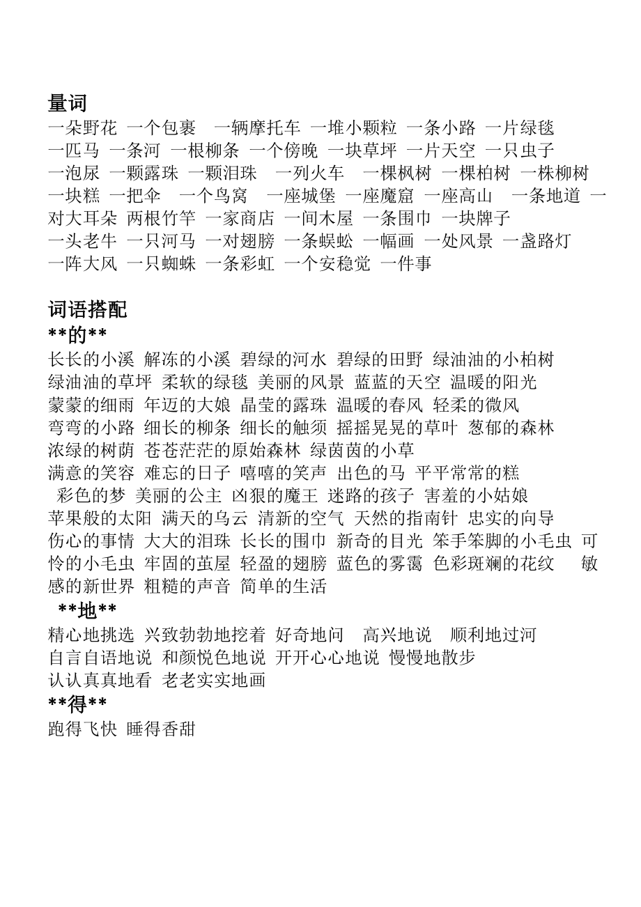 部编二下复习资料(多音字词语积累背诵积累).doc