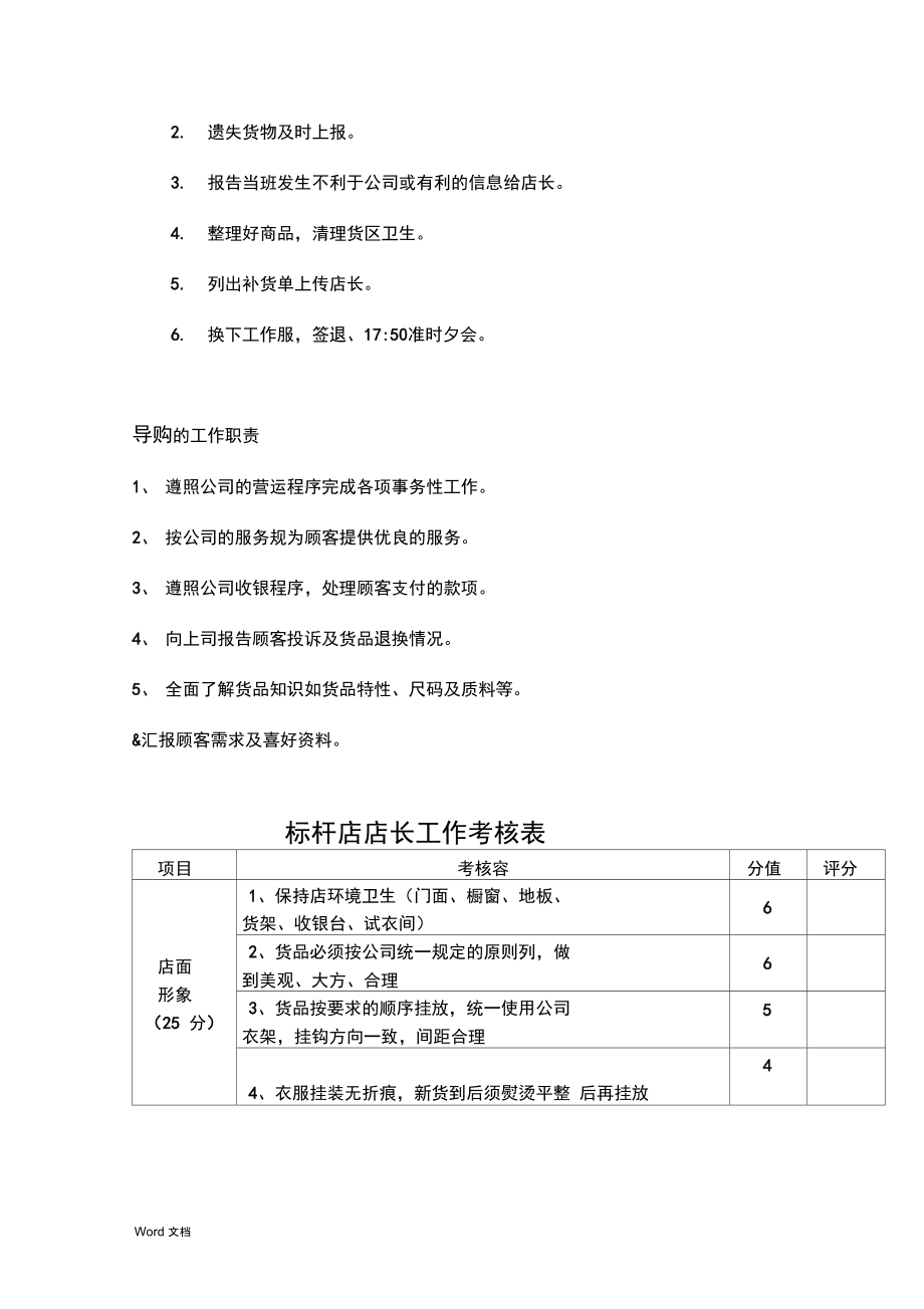 店铺组织架构及店长店员工作职责.doc