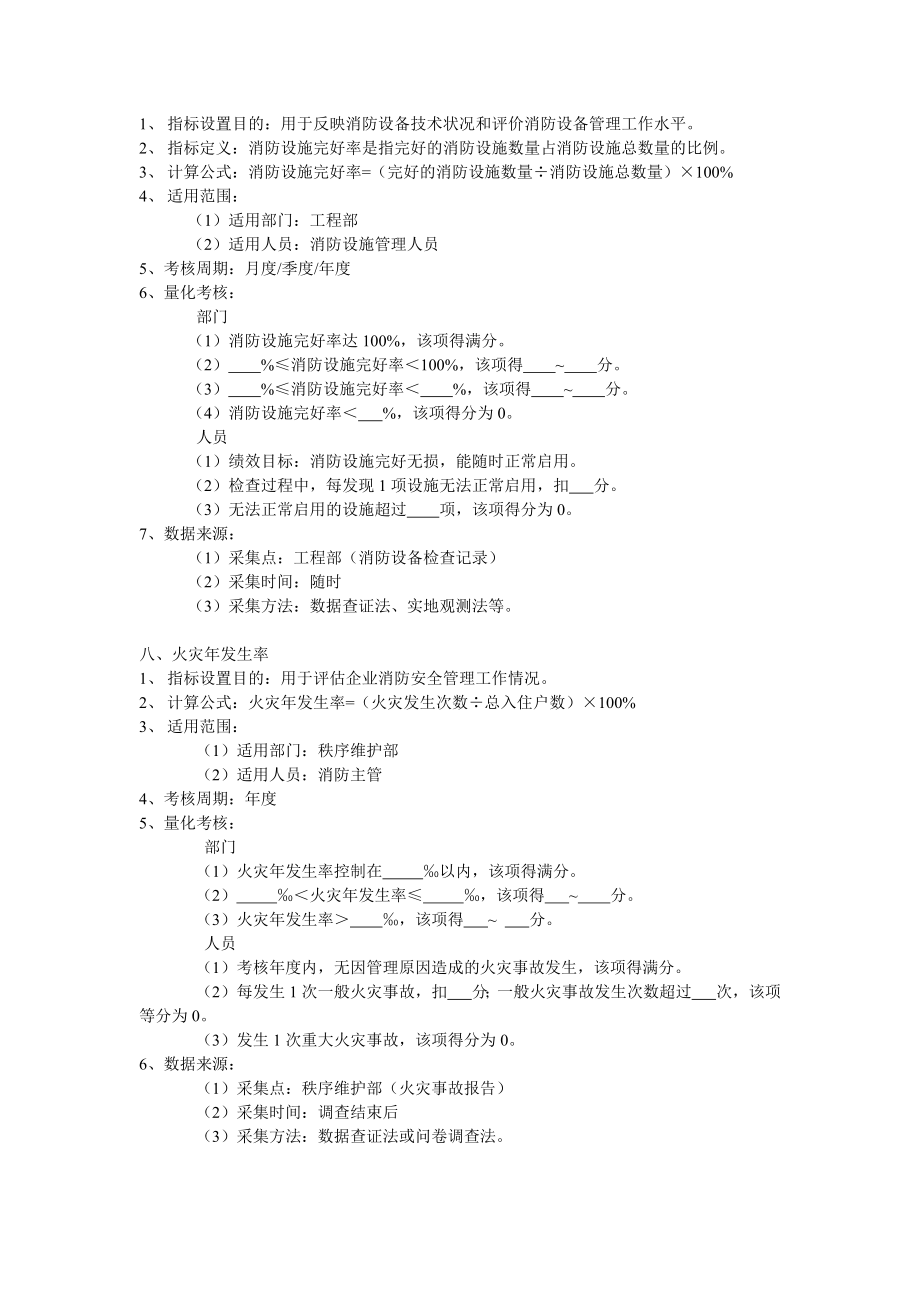 物业公司绩效考核指标word模板.doc