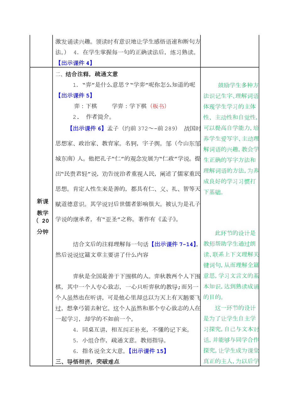 小学语文六年级下册《文言文二则》精读课文教案.doc