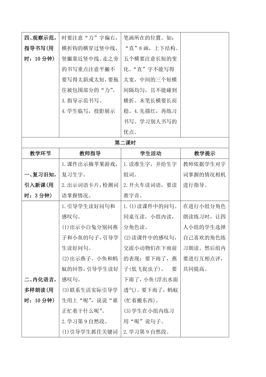 最新部编人教版一年级语文下册《要下雨了》导学案.doc