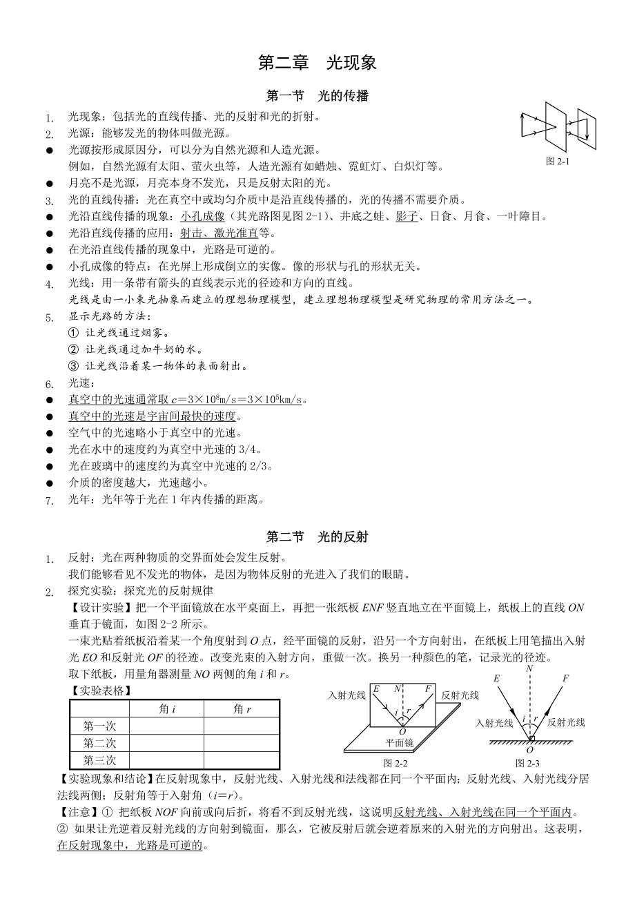 人教版初中物理复习提纲.doc