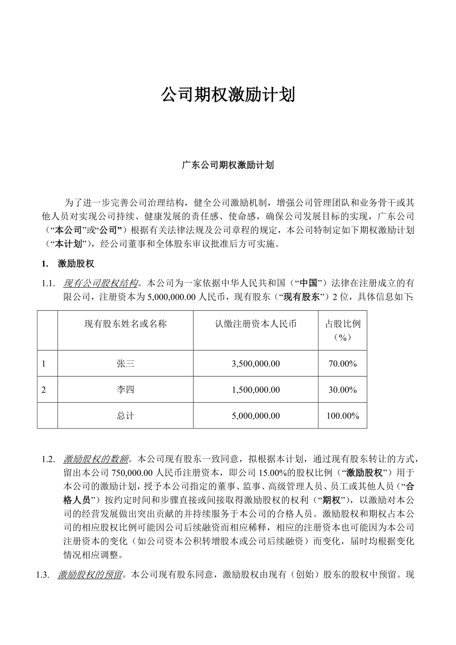 公司期权激励计划.doc