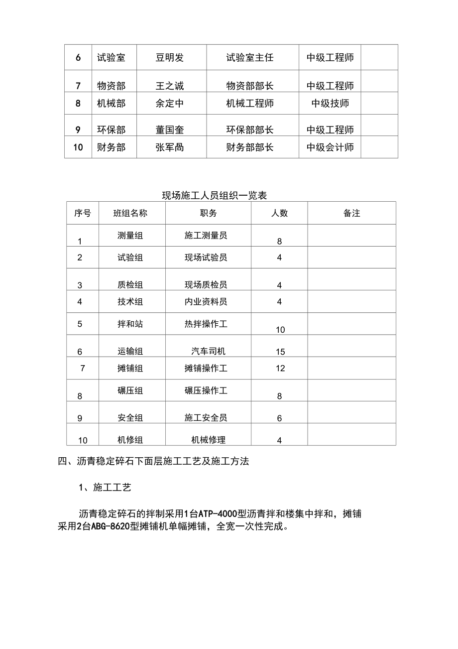 热拌沥青稳定碎石下面层施工方案.doc