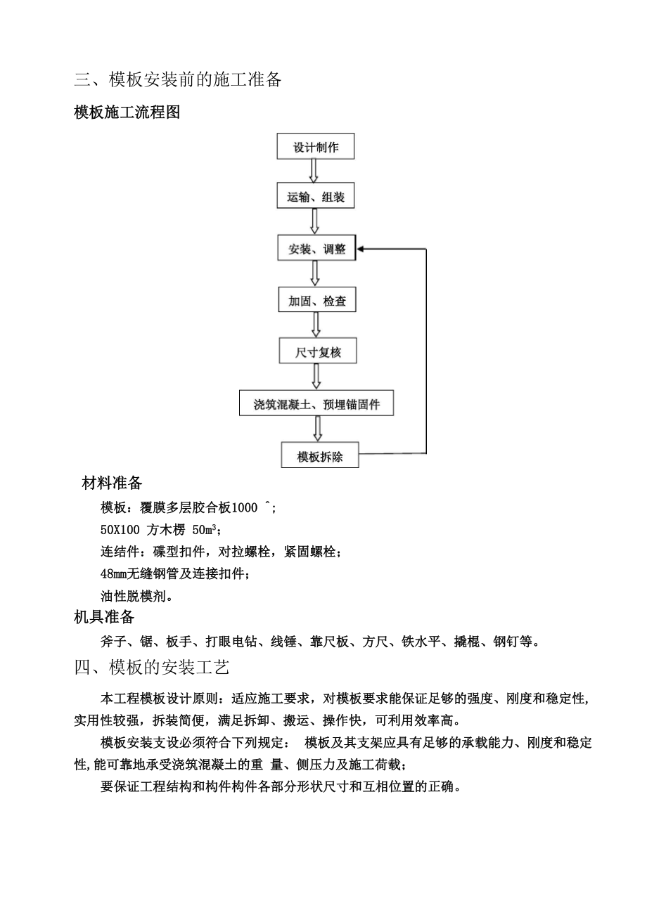 混凝土浇筑模板支护方案.doc