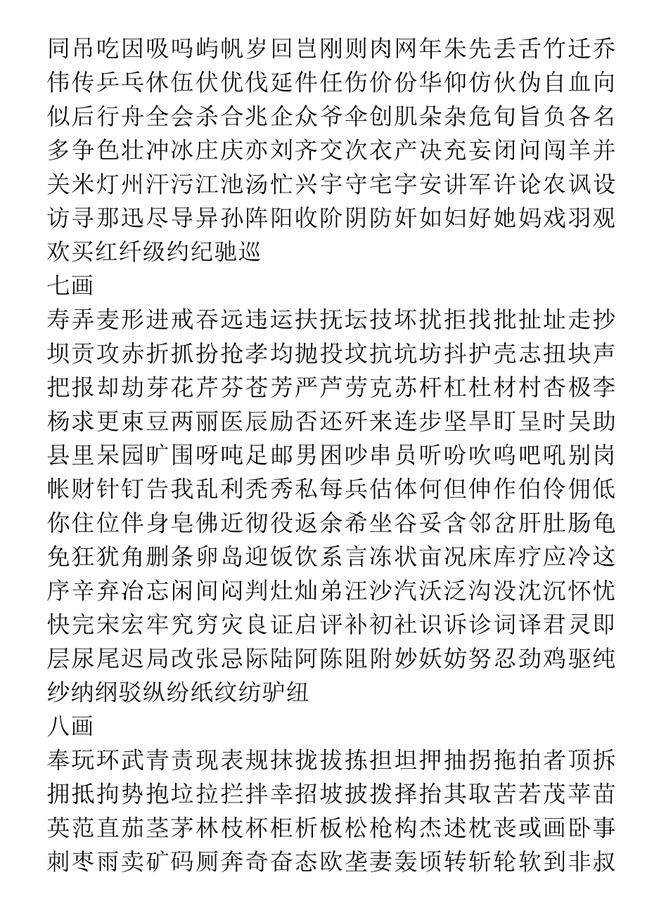 常用字笔画顺序表篆书.doc