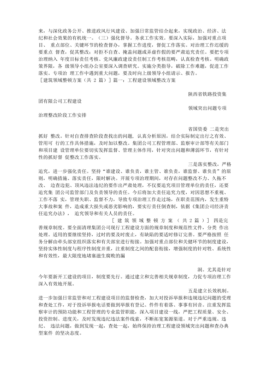 建筑领域整顿方案.doc