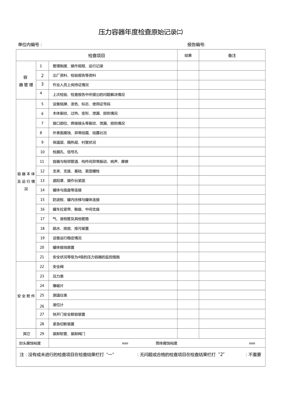 压力容器年检查记录表.doc