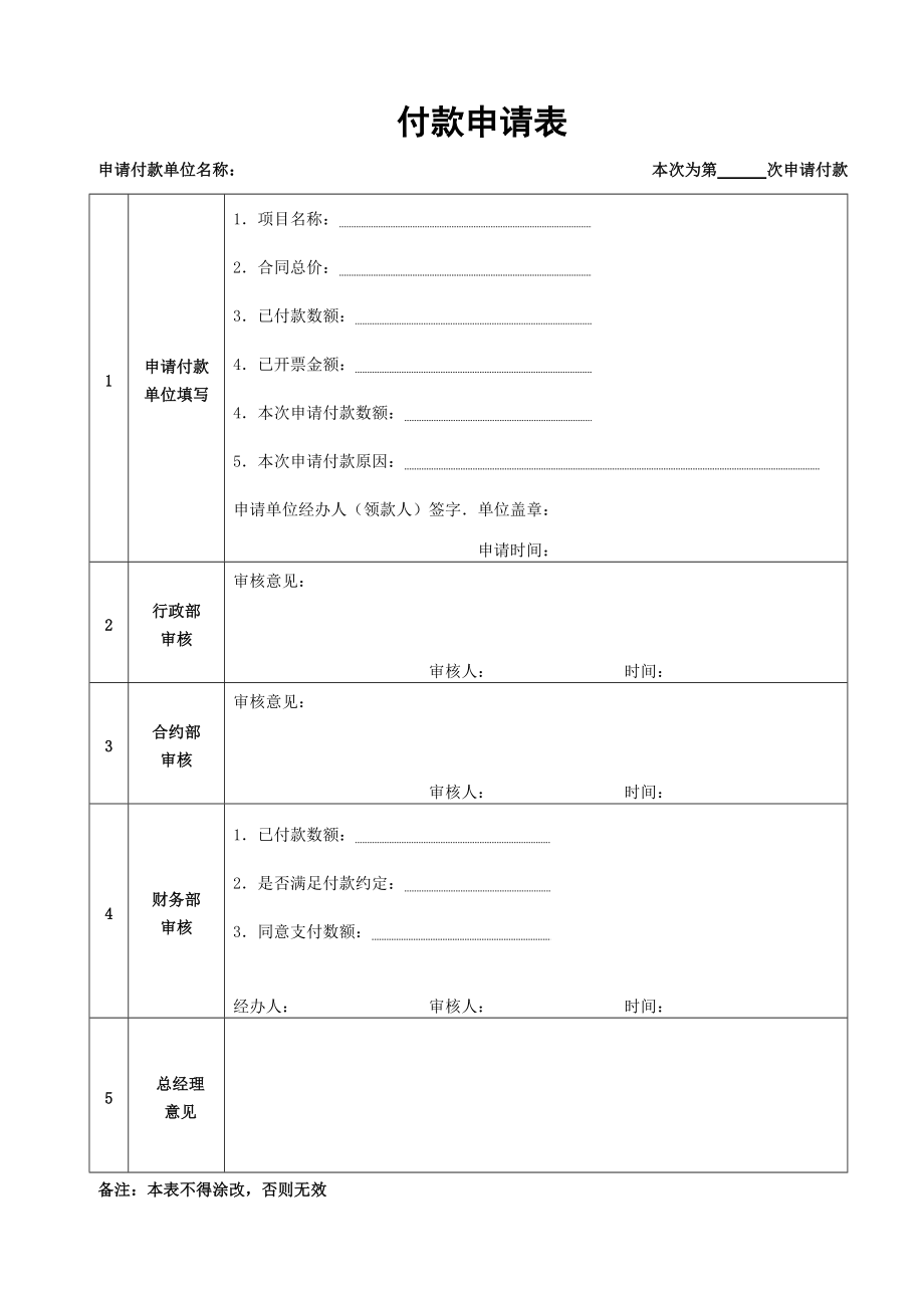 付款申请表(空).doc