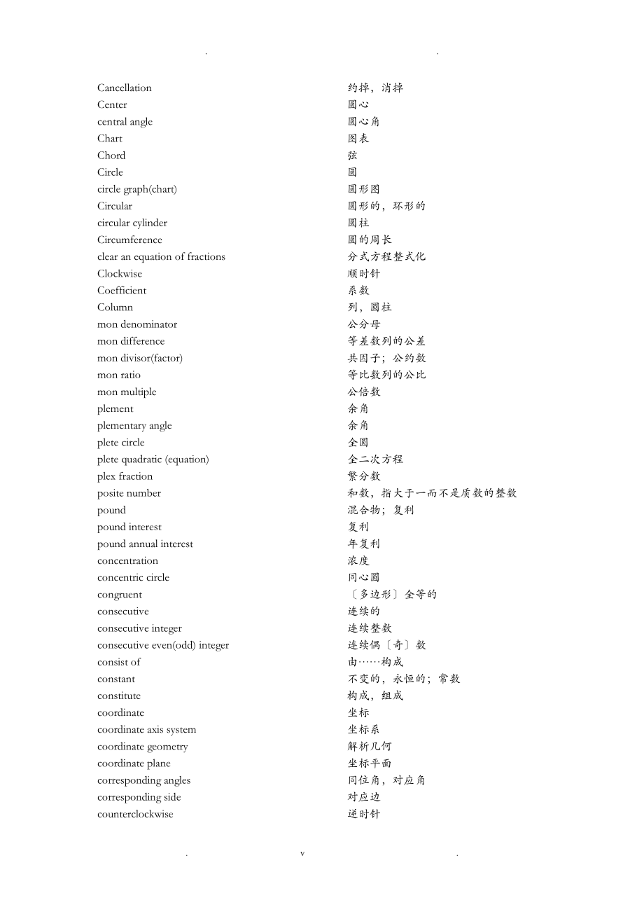 AEAS数学高频词汇必备.doc